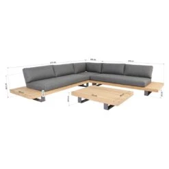 OUTLIV. New York Ecklounge Aluminium/Olefin Teak Natur -Outliv outliv new york lounge corner set alu teak natur teak natur 1267434 3