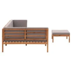OUTLIV. Odense Ecklounge 3-tlg. Akazie/Polyester Teak Look/Hellgrau -Outliv outliv odense loungeecke 3 tlg akazie polyester teak look hellgrau 1241991 5