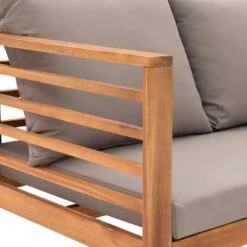 OUTLIV. Odense Loungeset 4-tlg. Akazie/Polyester Teak Look/Hellgrau -Outliv outliv odense sofagruppe 4 tlg akazie polyester teak look hellgrau 1241397 11