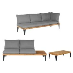 OUTLIV. Oro Ecklounge 3-tlg. Stahl/Suntex Anthrazit/Hellgrau -Outliv outliv oro loungeset 3 tlg stahl suntex 1371538 3