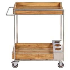 OUTLIV. Oro Servierwagen Teak Recycelt Silber/Natur -Outliv outliv oro servierwagen edelstahl teak recycelt silber braun 1323083 3