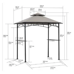 OUTLIV. Gartenpavillon 152x244cm Stahl/Stoff Schwarz/Grau -Outliv outliv pavillon 152x244cm stahl stoff 1396640 4
