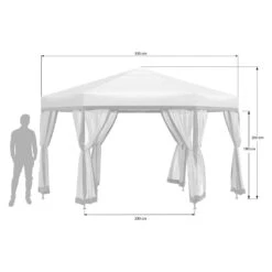 OUTLIV. Gartenpavillon 335x335cm Stahl/Stoff Schwarz/Weiß -Outliv outliv pavillon 335x335cm stahl stoff 1396629 10