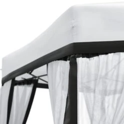 OUTLIV. Gartenpavillon 335x335cm Stahl/Stoff Schwarz/Weiß -Outliv outliv pavillon 335x335cm stahl stoff 1396629 5