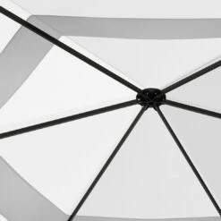 OUTLIV. Gartenpavillon 335x335cm Stahl/Stoff Schwarz/Weiß -Outliv outliv pavillon 335x335cm stahl stoff 1396629 7