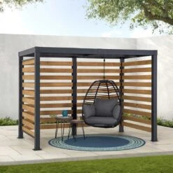 OUTLIV. Gartenpergola 313x191 Cm Zedernholz/Stahl Schwarz/Natur -Outliv outliv pergola 313x191 cm zedernholz stahl 1422237 6