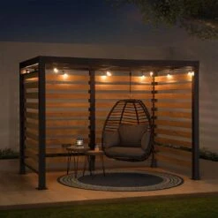 OUTLIV. Gartenpergola 313x191 Cm Zedernholz/Stahl Schwarz/Natur -Outliv outliv pergola 313x191 cm zedernholz stahl 1422237 7