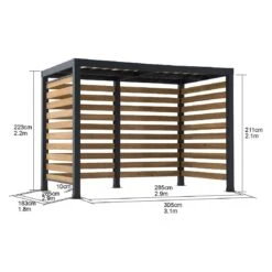 OUTLIV. Gartenpergola 313x191 Cm Zedernholz/Stahl Schwarz/Natur -Outliv outliv pergola 313x191 cm zedernholz stahl 1422237 8