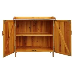 OUTLIV. Pflanztisch Mit Unterschrank Tanne/Edelstahl Braun -Outliv outliv pflanztisch mit unterschrank spiesstanne stahl 1340485 4