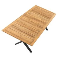OUTLIV. Gartentisch 200x100cm Stahl/Teak Recycelt Schwarz/Teak -Outliv outliv promo x gartentisch 200x100cm stahl teak recycelt schwarz teak 1243718 5