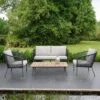 OUTLIV. Reims Loungeset 4-tlg. Stahl/Rope Teaklook/Anthrazit