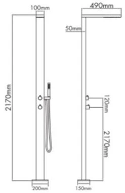 OUTLIV. Rimini Gartendusche Warmwasser Edelstahl Silber -Outliv outliv rimini gartendusche edelstahl 1340815 11