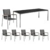 OUTLIV. Rimini Gartenmöbelset 7-tlg. Mit Tisch 180x100 Cm Silber/Concrete