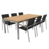 OUTLIV. Rimini Gartenmöbelset 7-tlg. Tisch 200x100cm Edelstahl/Schwarz