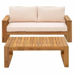 OUTLIV. Santa Cruz Loungeset 2-tlg. Akazie/Polyester Natur/Ecru -Outliv outliv santa cruz loungeset 2 tlg akazie polyester 1376950 3