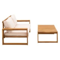 OUTLIV. Santa Cruz Loungeset 2-tlg. Akazie/Polyester Natur/Ecru -Outliv outliv santa cruz loungeset 2 tlg akazie polyester 1376950 4