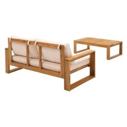 OUTLIV. Santa Cruz Loungeset 2-tlg. Akazie/Polyester Natur/Ecru -Outliv outliv santa cruz loungeset 2 tlg akazie polyester 1376950 5