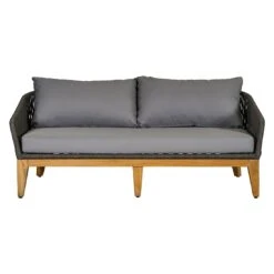 OUTLIV. Santorin Gartensofa 170 Cm Teak/Rope/Olefin Natur/Dunkelgrau -Outliv outliv santorin 2 sitzersofa 170 cm teak rope olefin 1431774 3