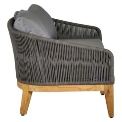 OUTLIV. Santorin Gartensofa 170 Cm Teak/Rope/Olefin Natur/Dunkelgrau -Outliv outliv santorin 2 sitzersofa 170 cm teak rope olefin 1431774 4