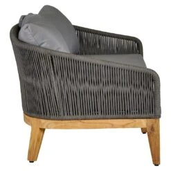 OUTLIV. Santorin Loungeset 4-tlg. Teak/Rope/Olefin Natur/Dunkelgrau -Outliv outliv santorin loungegruppe 4 tlg teak rope olefin 1431785 10