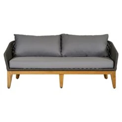 OUTLIV. Santorin Loungeset 4-tlg. Teak/Rope/Olefin Natur/Dunkelgrau -Outliv outliv santorin loungegruppe 4 tlg teak rope olefin 1431785 9