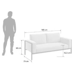 OUTLIV. Toskana Gartensofa Aluminium/Sunproof Anthrazit/Hellgrau -Outliv outliv toskana 2 sitzersofa aluminium sunproof 1423689 3