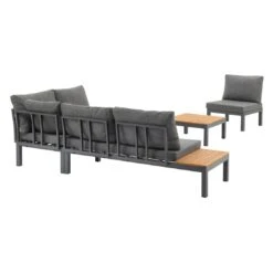 OUTLIV. Venedig Ecklounge 4-tlg. Aluminium/Akazie Anthrazit -Outliv outliv venedig ecklounge 4 tlg alu holz 1422270 7
