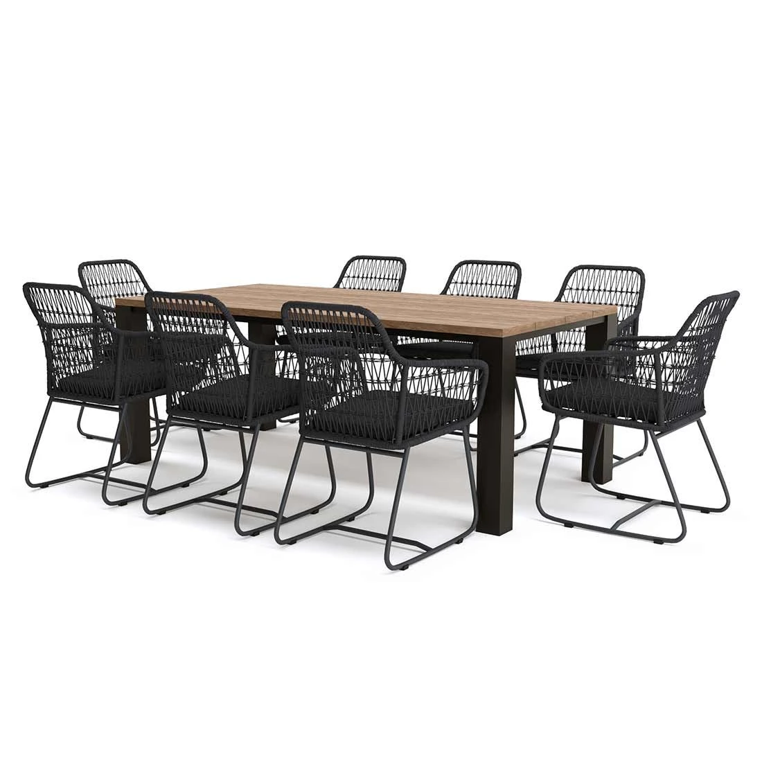 OUTLIV. Verona Gartenmöbel-Set 9-tlg. mit Tisch 200x100cm Charcoal OUTLIV. Verona Gartenmöbel-Set 9-tlg. Mit Tisch 200x100cm Charcoal -Outliv outliv verona diningset 9 tlg tisch 200x100cm aluminium teak recycelt 1407838 1
