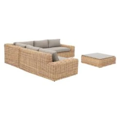 OUTLIV. Yate Ecklounge 4tlg. Geflecht/Olefin Mixed Brown -Outliv outliv yate loungeecke 4tlg aluminium geflecht 4