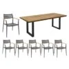 Solpuri Pia Gartenmöbel-Set 7-tlg. Tisch 200x100cm Anthrazit/Natur