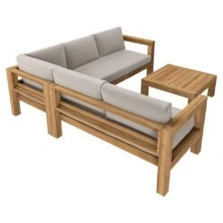 OUTLIV. Stockton Ecklounge 4-teilig Akazie/Polster Teaklook/Taupe 2 OUTLIV. Stockton Ecklounge 4-teilig Akazie/Polster Teaklook/Taupe -Outliv stockton loungeset 4tlg akazie natur taupe 3